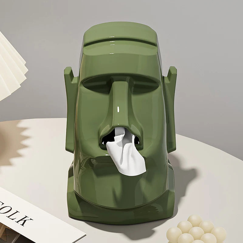 Moai Tissue Box Holder – ABS Desk Decor