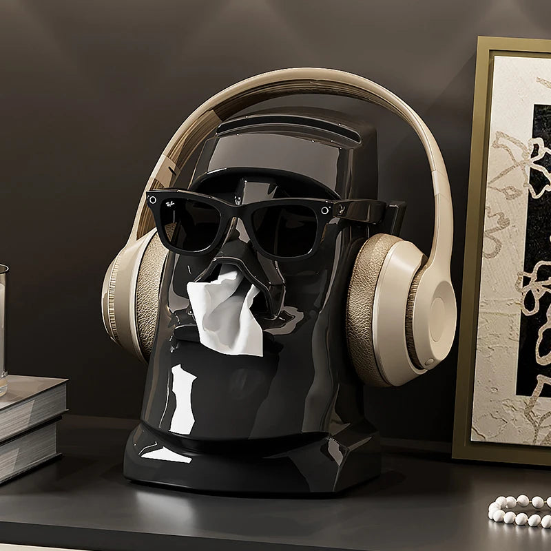 Moai Tissue Box Holder – ABS Desk Decor