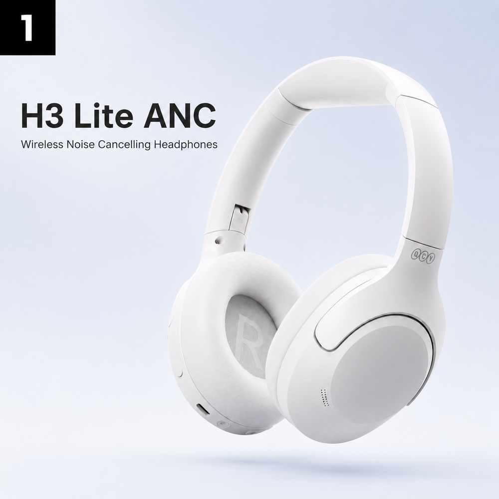 QCY H3 Lite ANC Wireless/Wired Headphones offer Bluetooth 5.3 connectivity and foldable over-ear design.  They deliver HIFI sound and boast a 60-hour playtime.  These earphones also support dual connectivity.